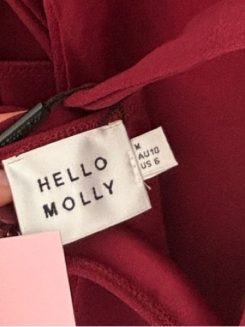 Hello Molly Chic Whispers Burgundy Maxi Dress Size M Formal Mesh Backless - Picture 5 of 5